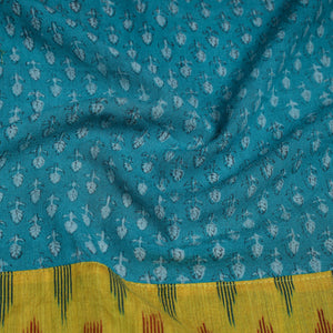 Blue - Block Print Woollen Akola Blouse Piece 22