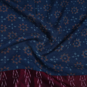 Blue - Block Print Woollen Akola Blouse Piece 25