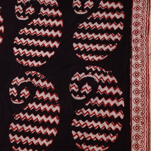 Black - Bagh Block Printed Cotton Fabric 13