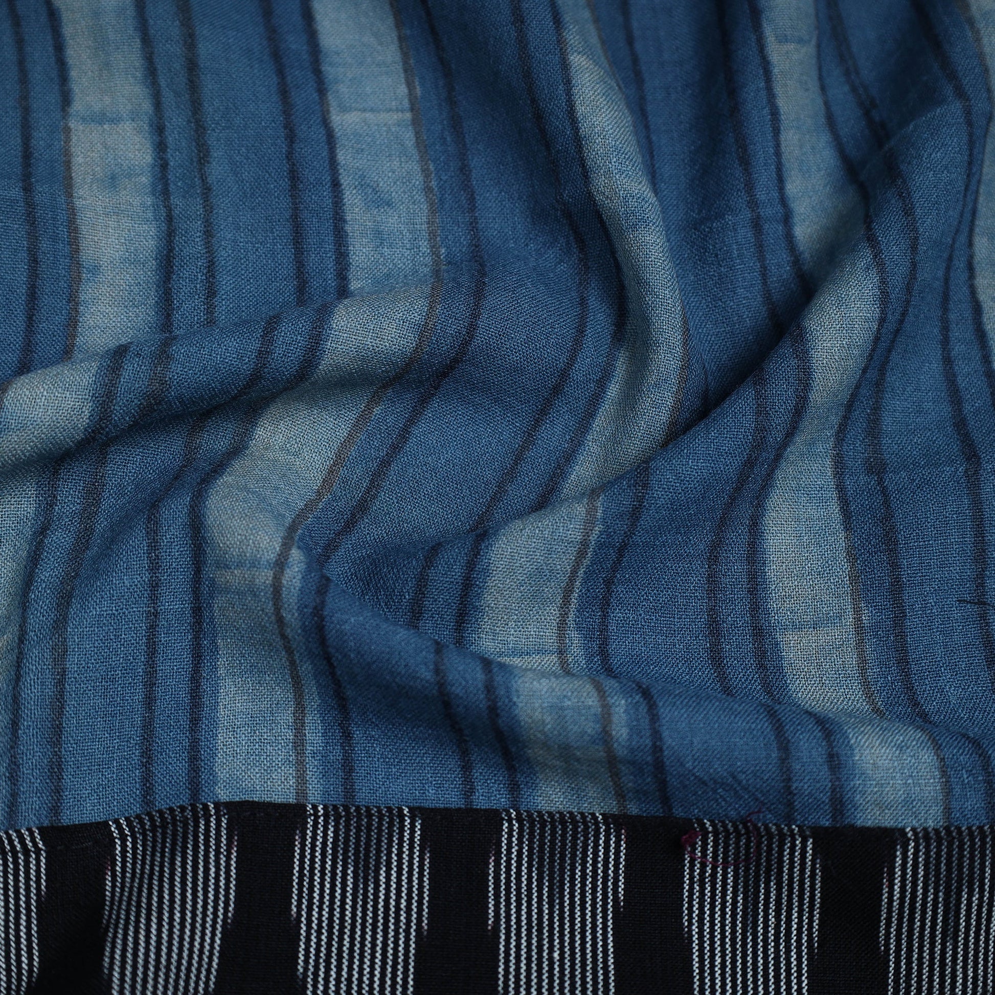 Blue - Block Print Woollen Akola Blouse Piece 27