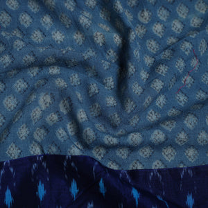Blue - Block Print Woollen Akola Blouse Piece 30