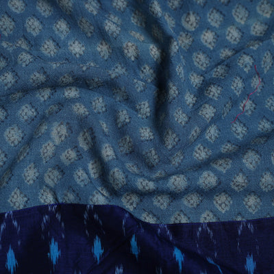 Blue - Block Print Woollen Akola Blouse Piece 30