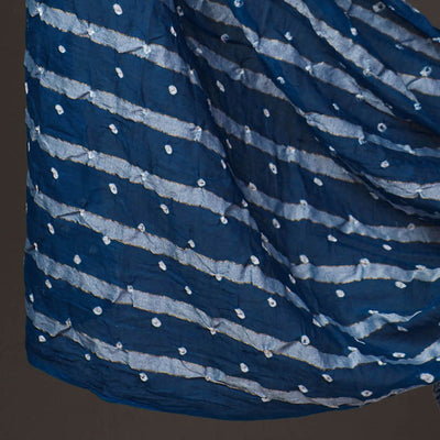 Blue - 3pc Satin Cotton Kutch Bandhani Dress Material 13