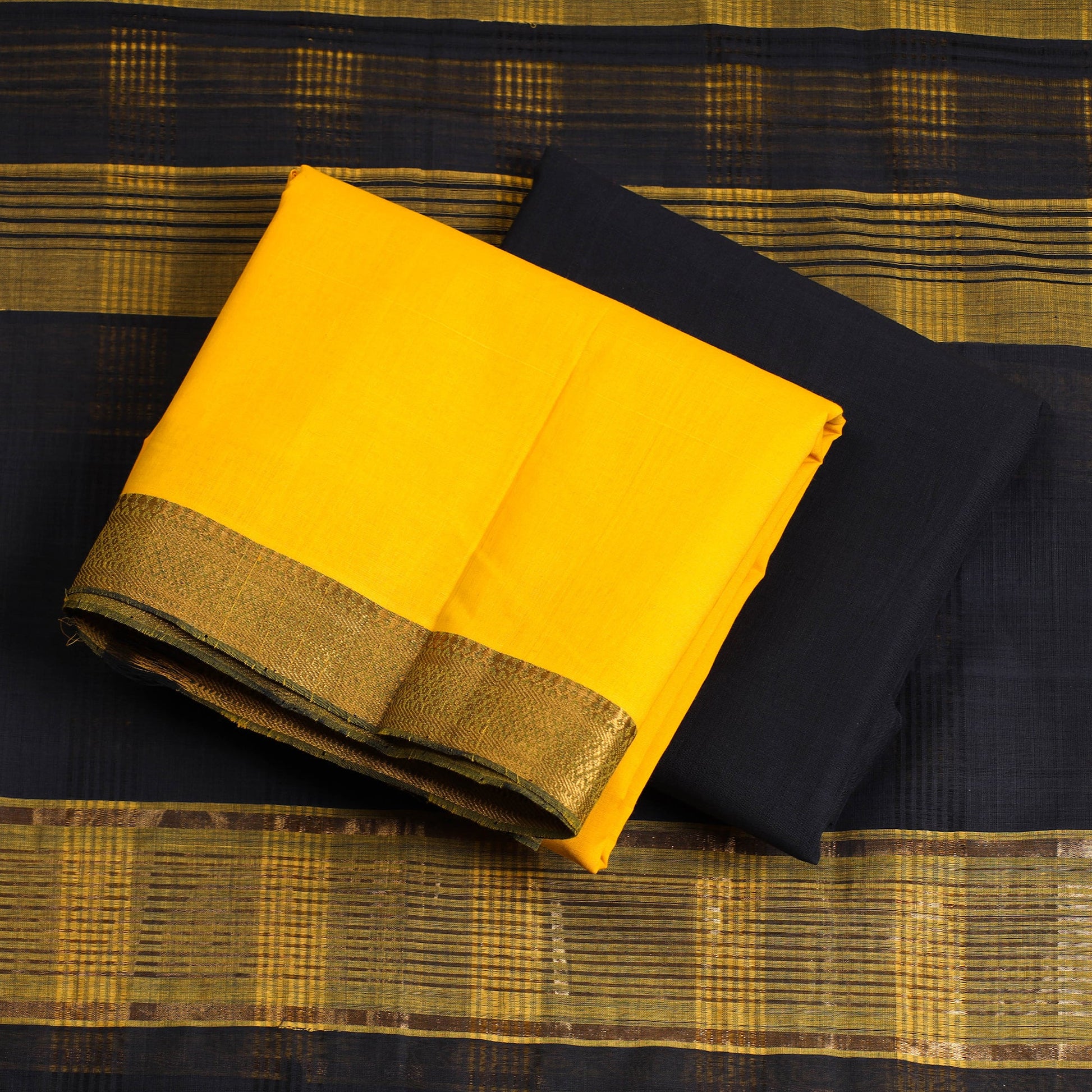 3pc Mangalagiri Handloom Cotton Suit Material Set with Zari Border 32