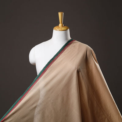Beige - Handloom Mangalagiri Cotton Fabric with Thread Border 06