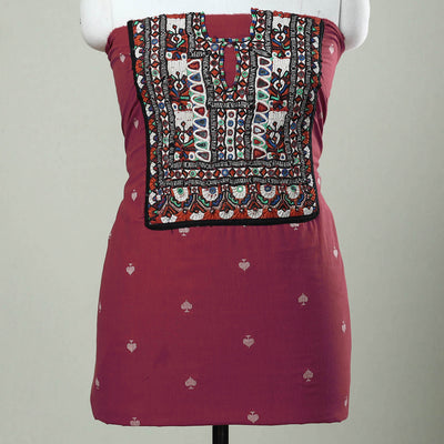 Exclusive! Kutch Embroidery Work Cotton Kurta Material - 2.5 Meter