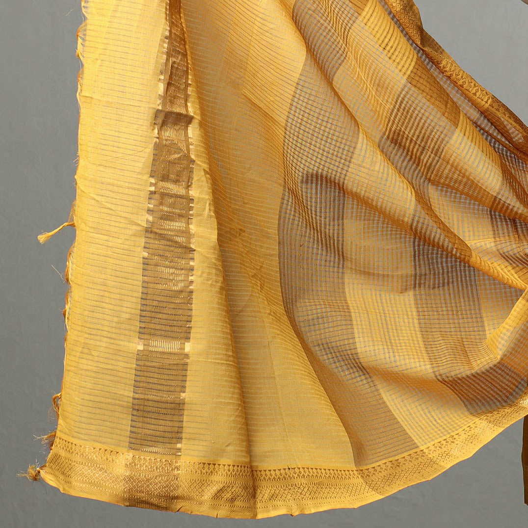 Brown - 3pc Mangalagiri Handloom Cotton Dress Material