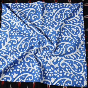 Blue - Hand Batik Printed Cotton Bandana