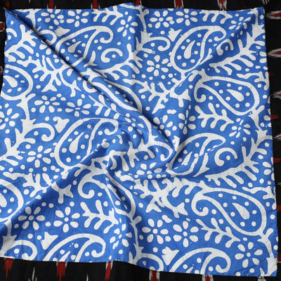 Blue - Hand Batik Printed Cotton Bandana