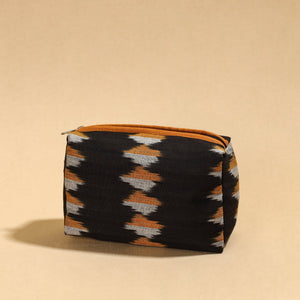Black - Pochampally Ikat Cotton Toiletry Pouch 06