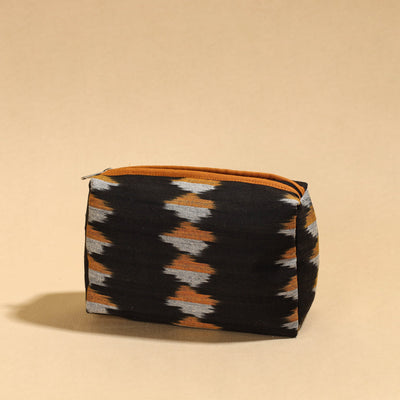 Black - Pochampally Ikat Cotton Toiletry Pouch 06