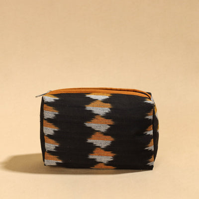 Black - Pochampally Ikat Cotton Toiletry Pouch 06