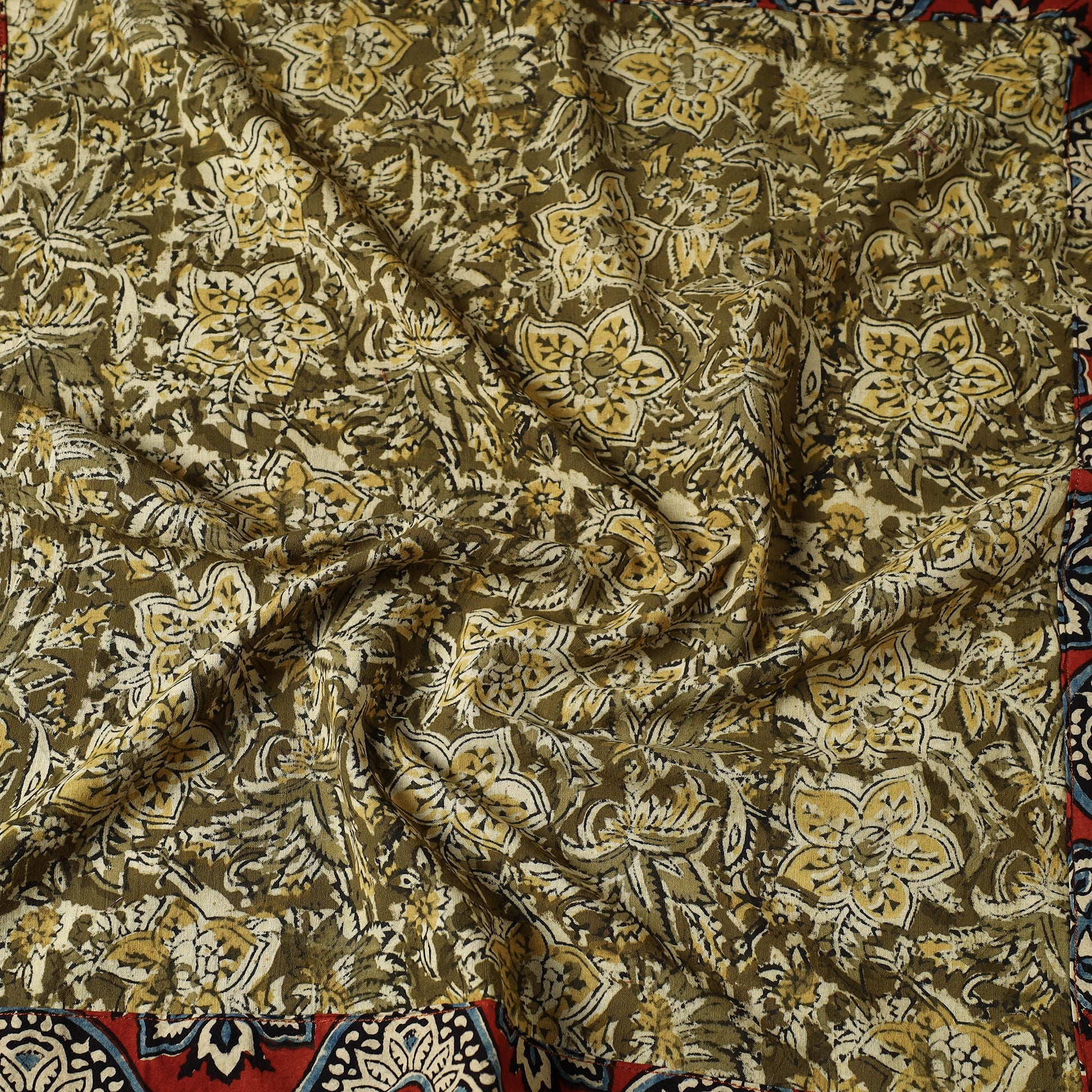 Brown - Kalamkari Block Printed Cotton Bandana