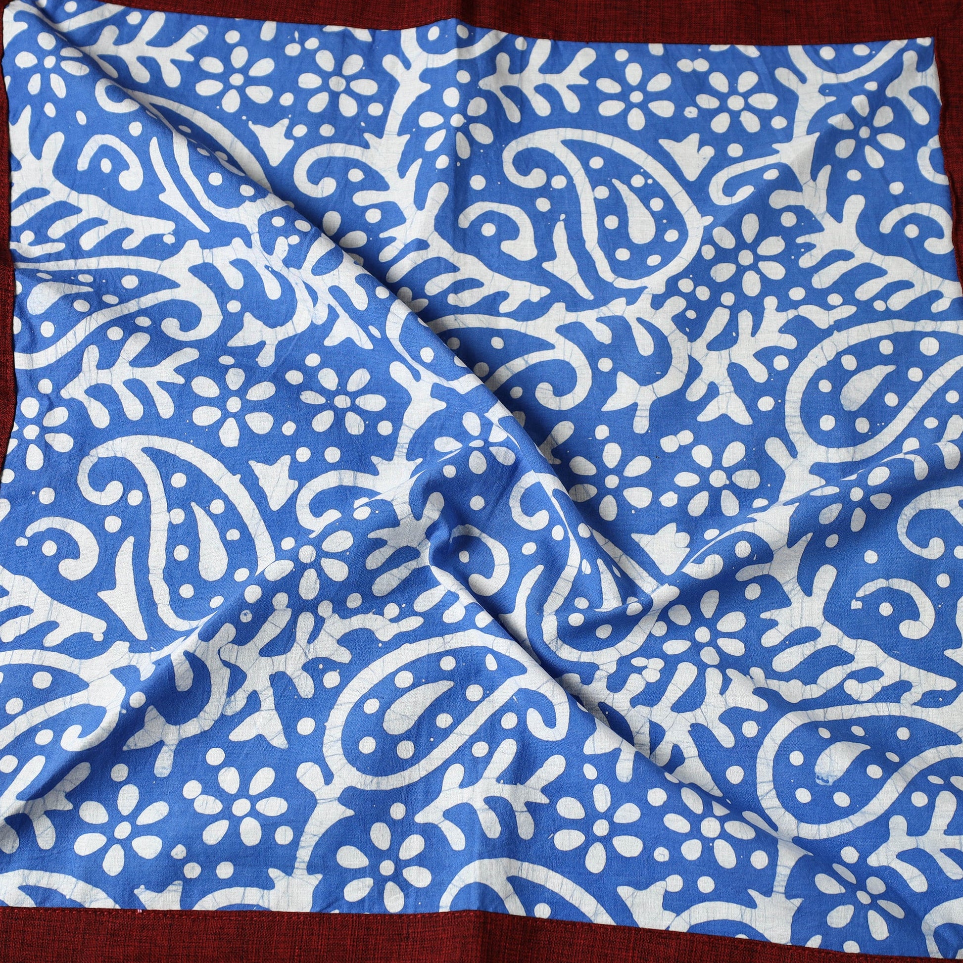 Blue - Hand Batik Printed Cotton Bandana
