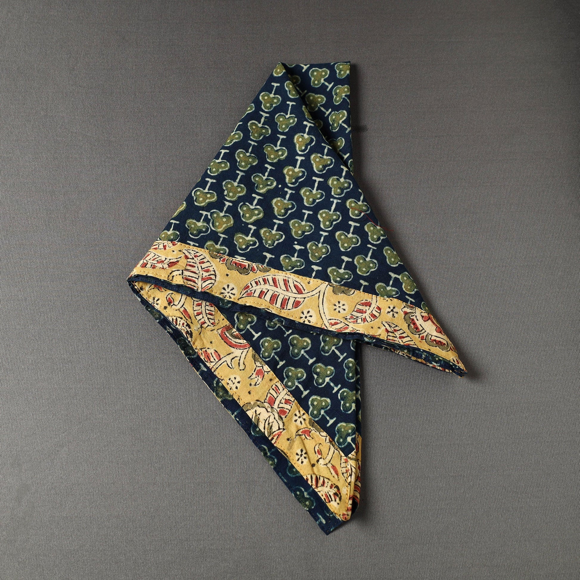 Blue - Ajrakh Block Printed Cotton Bandana