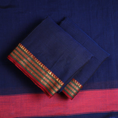 Blue - 3pc Dharwad Cotton Suit Material Set 30