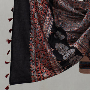 Blue - 3pc Ajrakh Block Printed Natural Dyed Cotton Suit Material Set 01