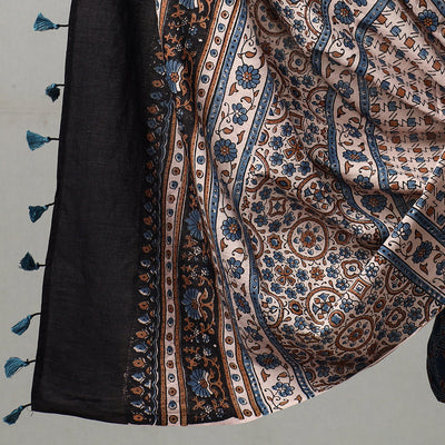 Blue - 3pc Ajrakh Block Printed Natural Dyed Cotton Suit Material Set 18