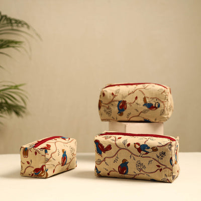Beige - Handmade Cotton Toiletry Bags (Set of 3) 03