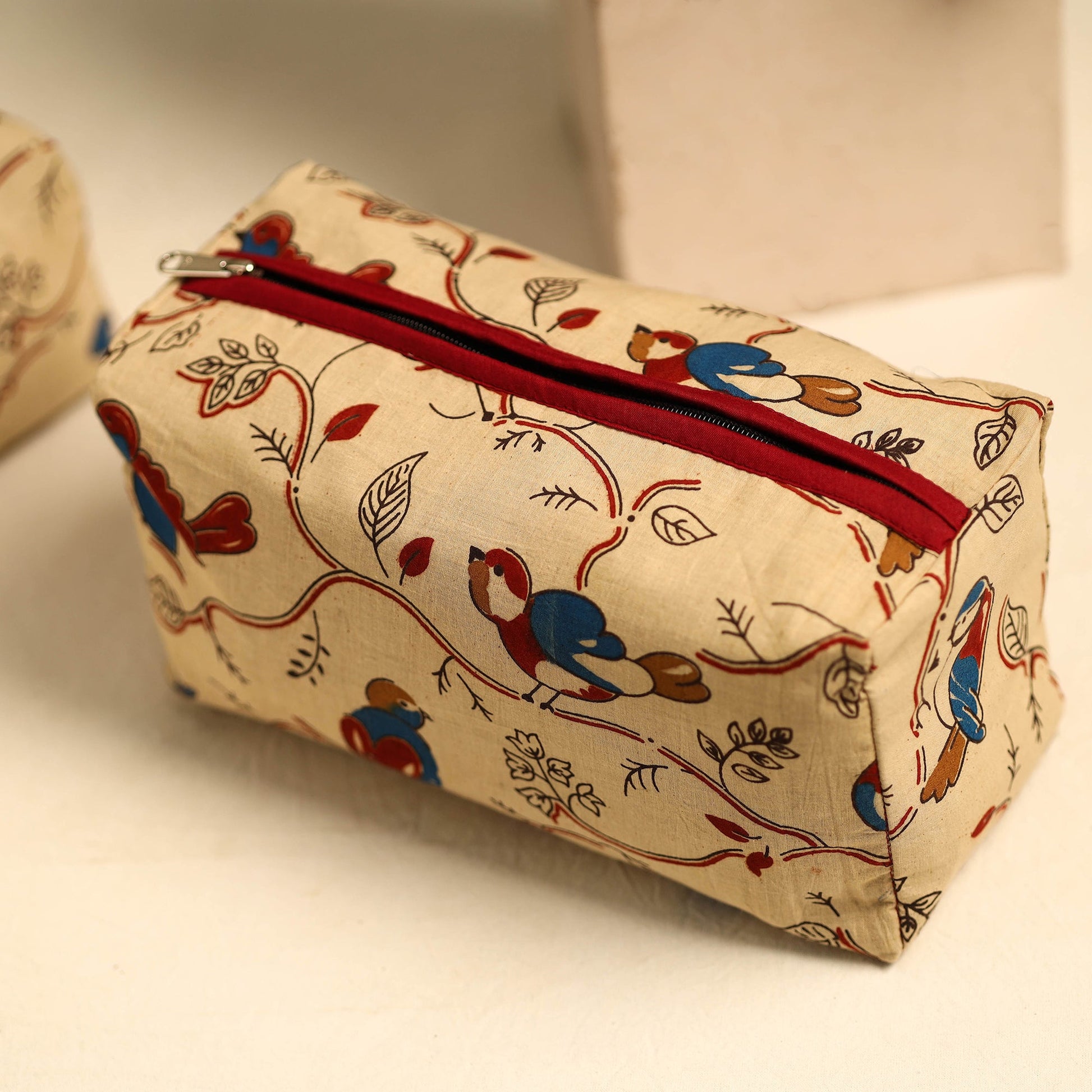 Beige - Handmade Cotton Toiletry Bags (Set of 3) 03