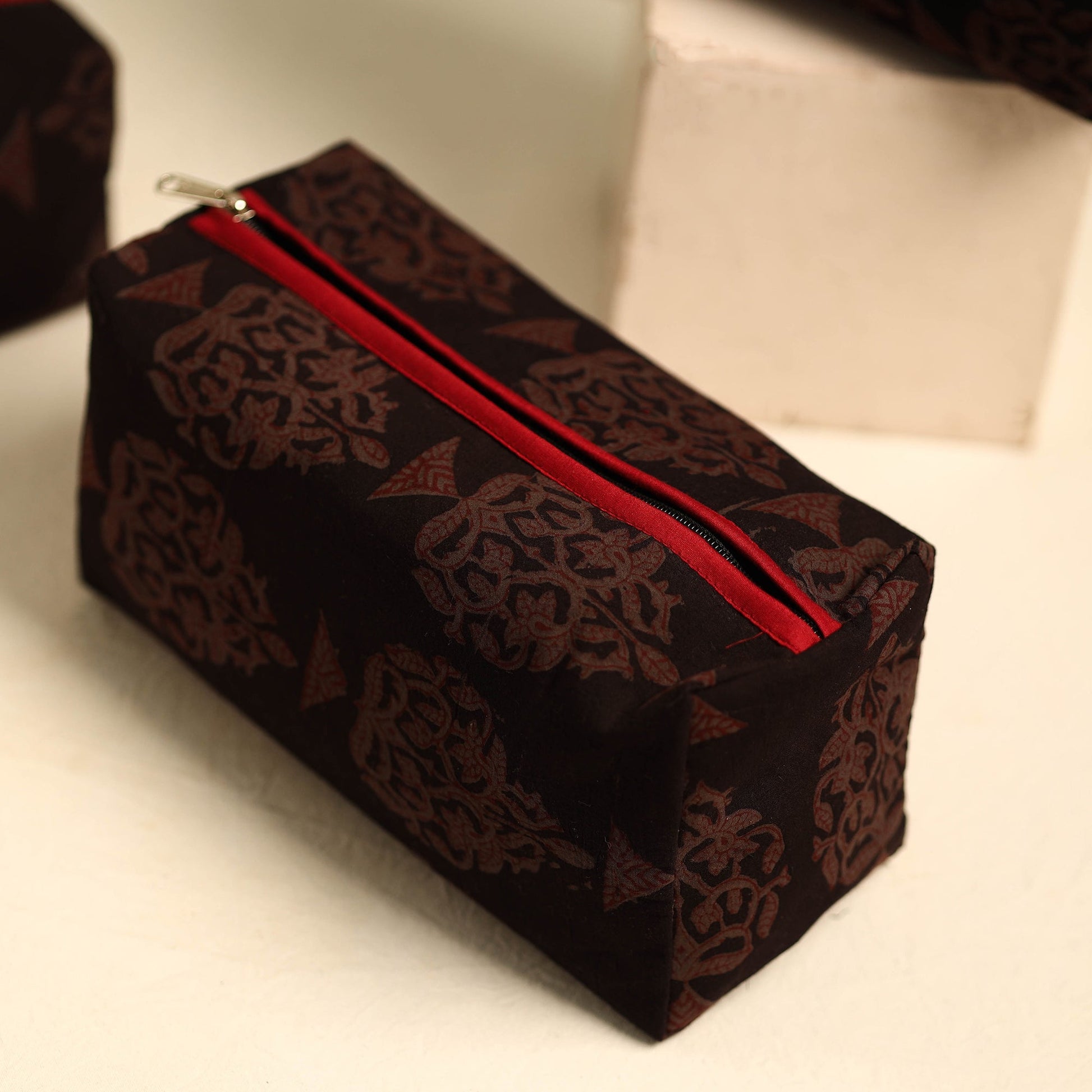 Black - Handmade Cotton Toiletry Bags (Set of 3) 06