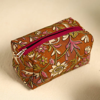 Brown - Handmade Cotton Toiletry Bags (Set of 3) 12