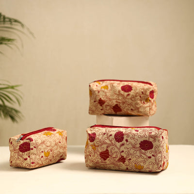 Beige - Handmade Cotton Toiletry Bags (Set of 3) 13