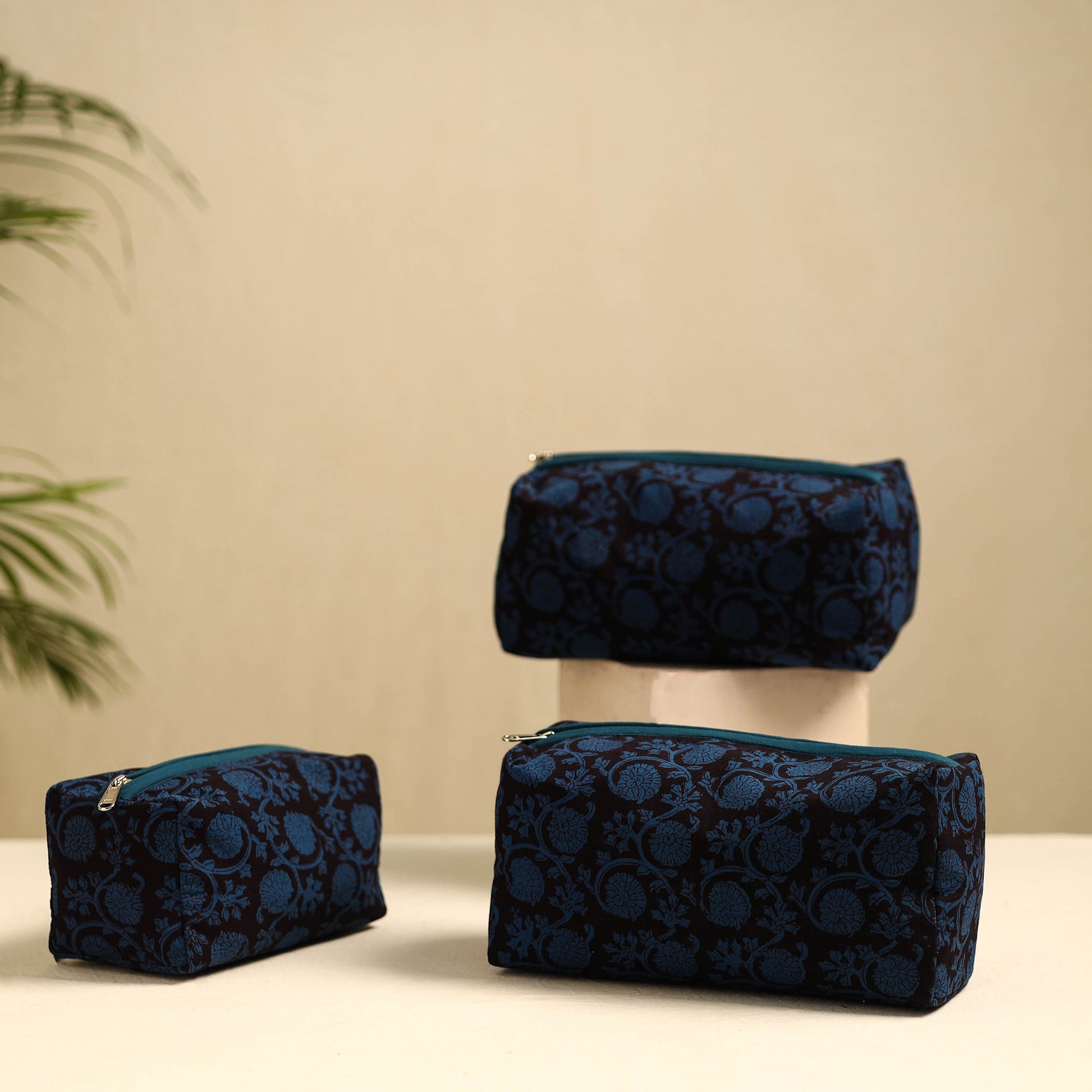 Black - Handmade Cotton Toiletry Bags (Set of 3) 18