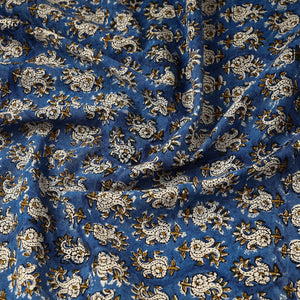 Blue - Bagru Block Print Cotton Fabric