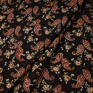 Black - Duplet Red Bagru Block Print Cotton Fabric