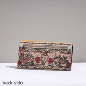 Brown - Madhubani Handpainted Jute Cotton Clutch