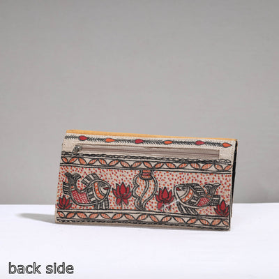 Brown - Madhubani Handpainted Jute Cotton Clutch