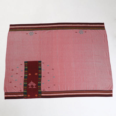 Pink - Kasuti Embroidery Unstitched Khun Silk Cotton Blouse Piece