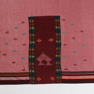 Pink - Kasuti Embroidery Unstitched Khun Silk Cotton Blouse Piece