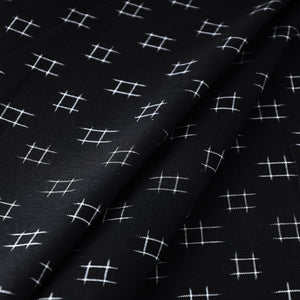 Black - Handloom Cotton Pochampally Double Ikat Fabric 03
