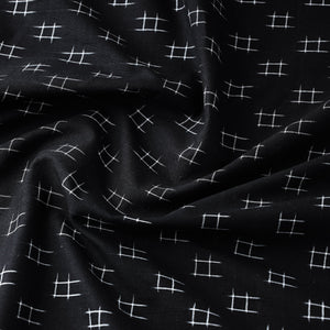 Black - Handloom Cotton Pochampally Double Ikat Fabric 03