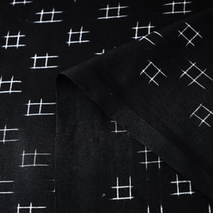 Black - Handloom Cotton Pochampally Double Ikat Fabric 03