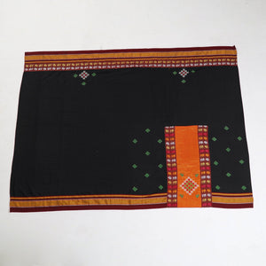 Black - Kasuti Embroidery Unstitched Khun Silk Cotton Blouse Piece