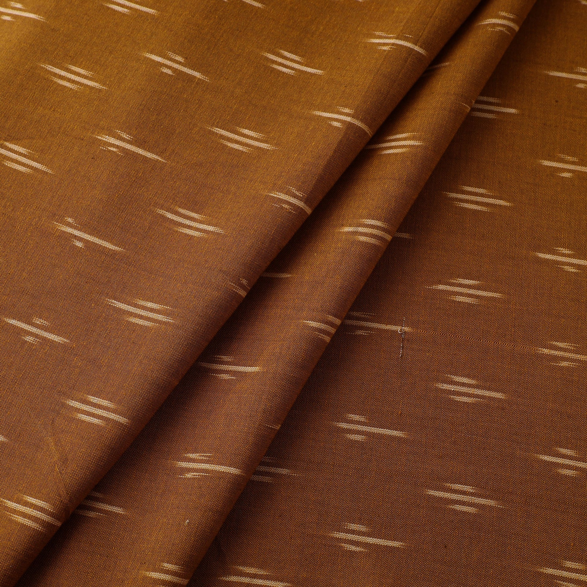 Brown - Pure Cotton Pochampally Ikat Fabric 14