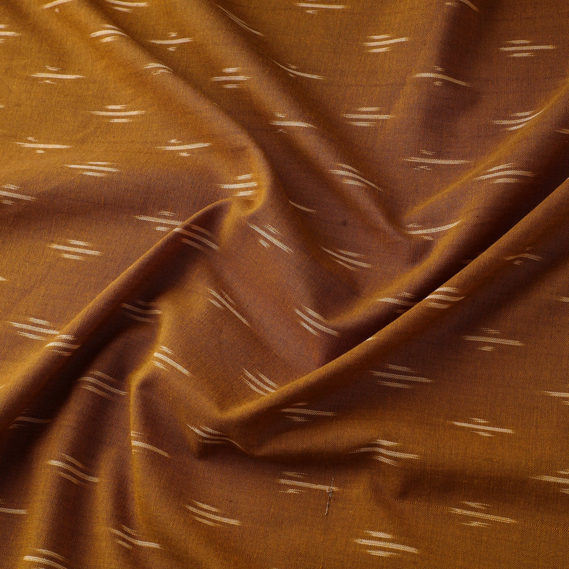 Brown - Pure Cotton Pochampally Ikat Fabric 14