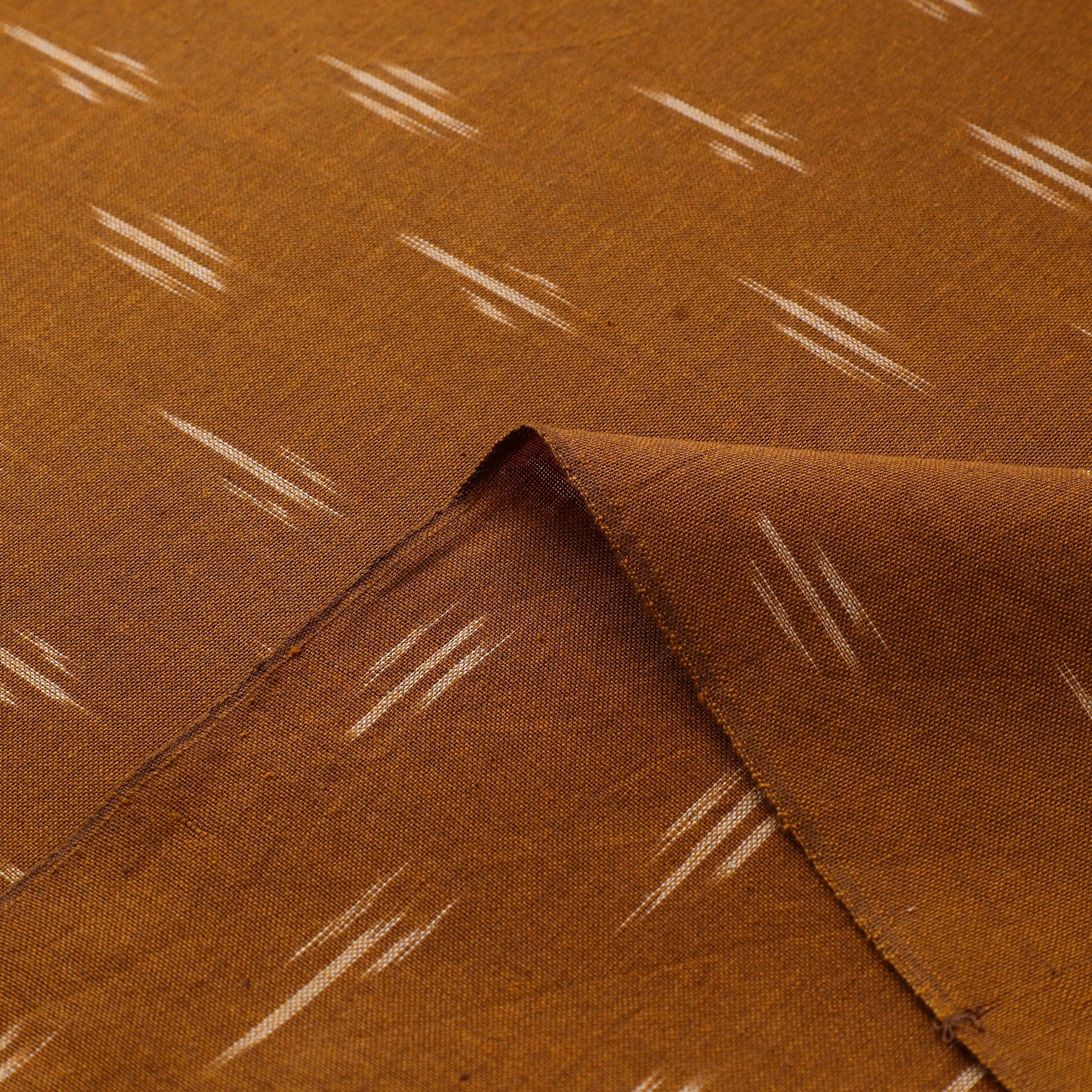 Brown - Pure Cotton Pochampally Ikat Fabric 14