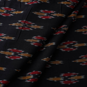 Black - Pure Cotton Pochampally Ikat Fabric 15