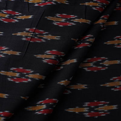 Black - Pure Cotton Pochampally Ikat Fabric 15