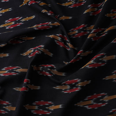 Black - Pure Cotton Pochampally Ikat Fabric 15