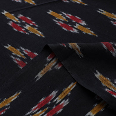 Black - Pure Cotton Pochampally Ikat Fabric 15