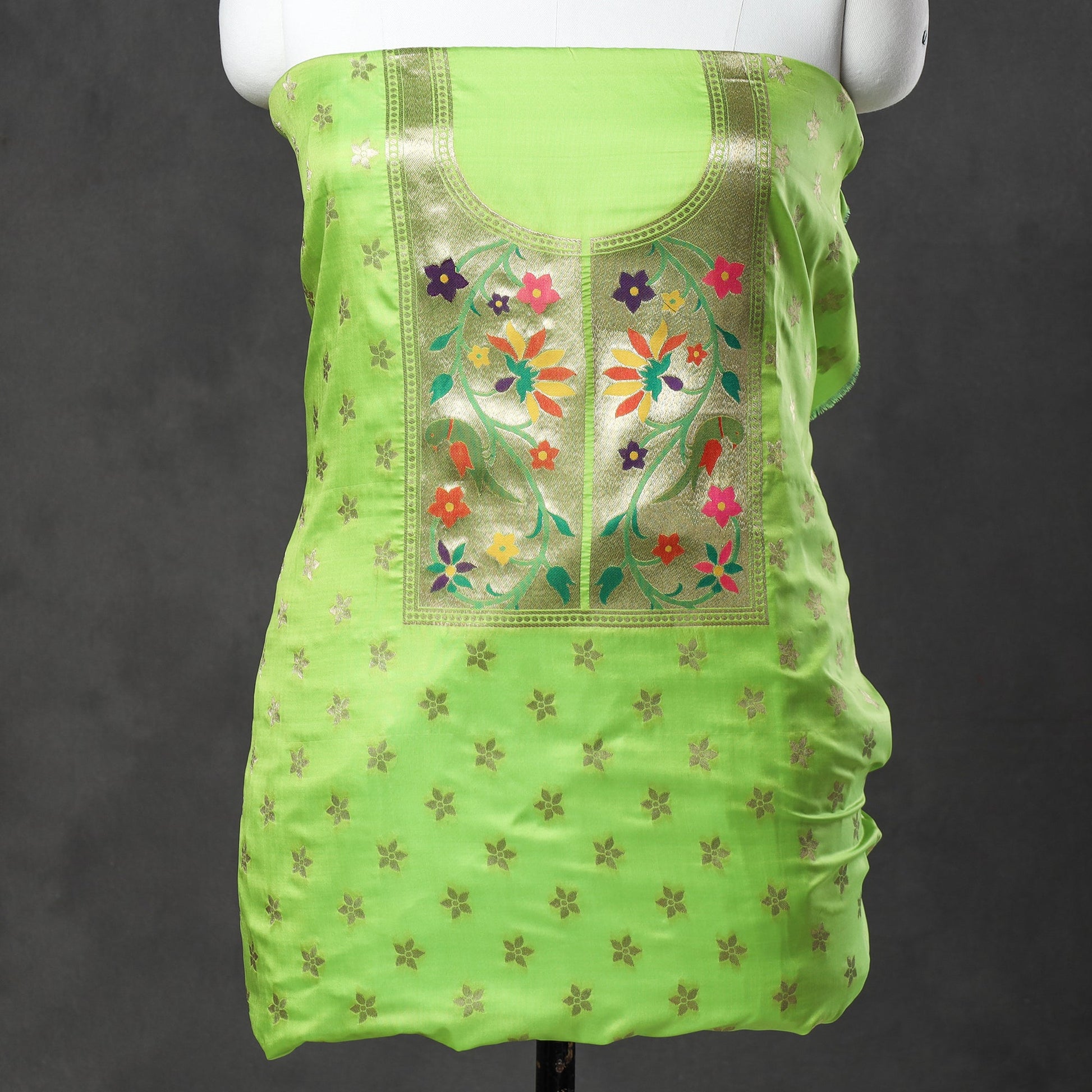 2pc Paithani Weave Silk Suit Material Set 05