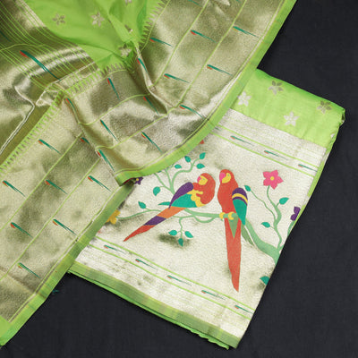 2pc Paithani Weave Silk Suit Material Set 05