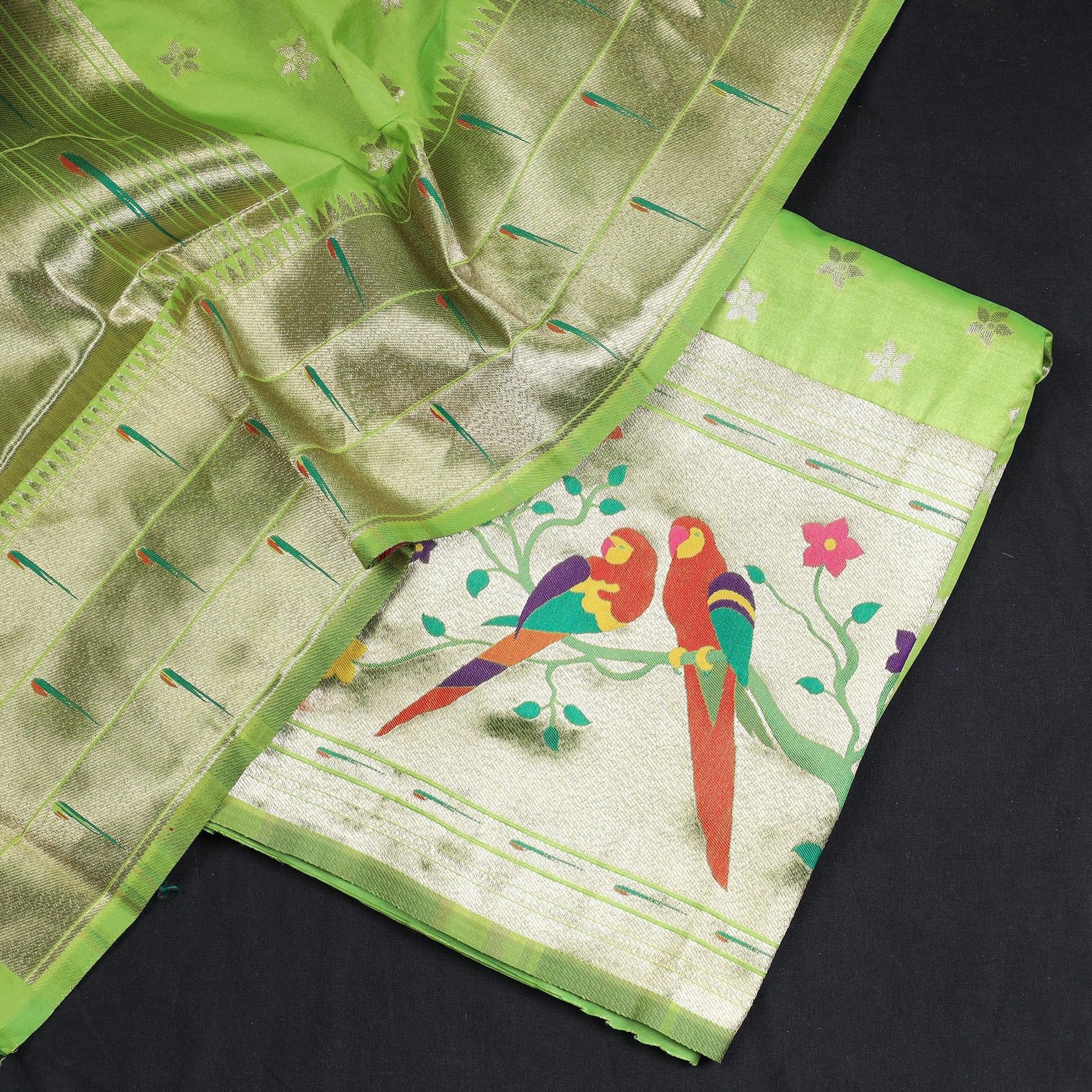 2pc Paithani Weave Silk Suit Material Set 05