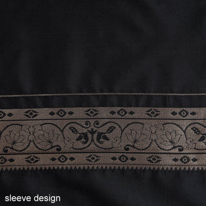 Black - 2pc Paithani Weave Silk Suit Material Set 08