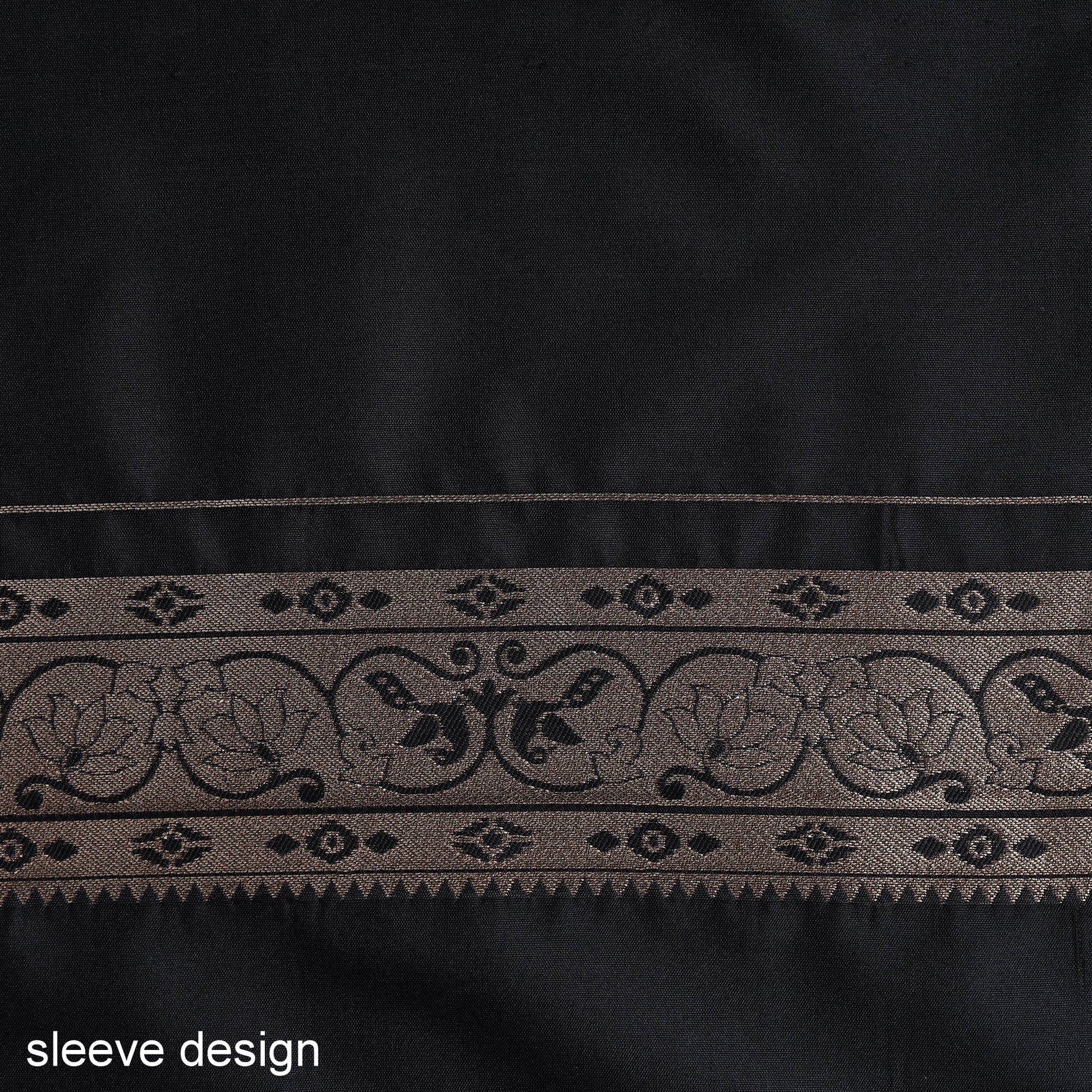 Black - 2pc Paithani Weave Silk Suit Material Set 08